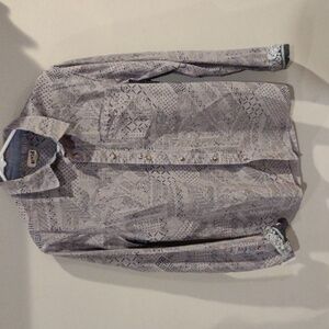 Nordstrom 1901 Mens Medium Patterned Gray Long‎ Sleeve Button Down Shirt